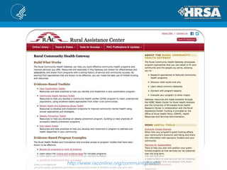 http://www.raconline.org/communityhealth
 