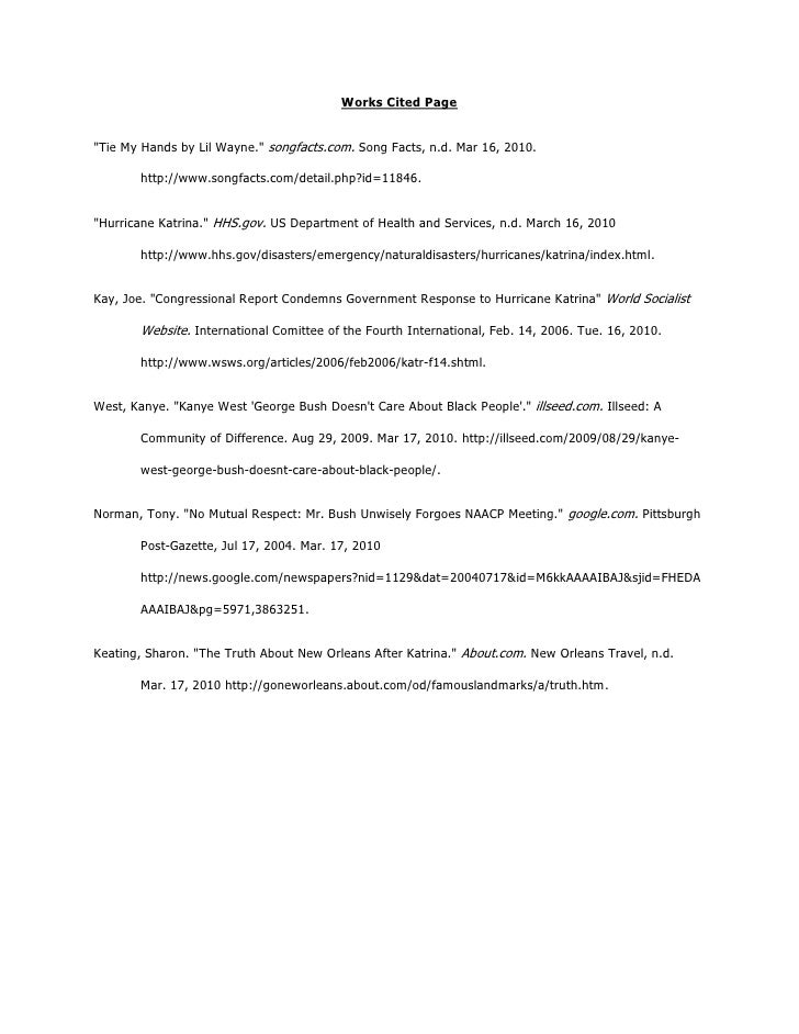 tommy works cited page works cited song