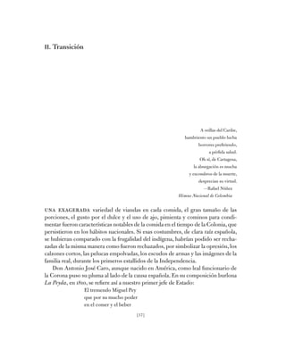 [37]
II. Transición
A orillas del Caribe,
hambriento un pueblo lucha
horrores prefiriendo,
a pérfida salud.
Oh sí, de Cart...