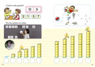 24 25
¿Cuál es más grande?
Pon las tarjetas en orden
10 9
5 73 1
 