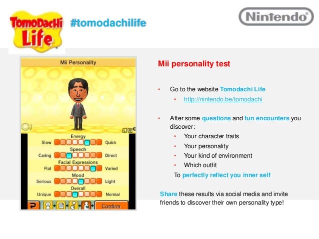 Tomodachi Life Mii Personality