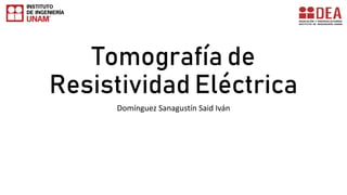 Tomografía de
Resistividad Eléctrica
Domínguez Sanagustín Said Iván
 