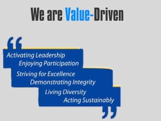 We are Value-Driven
 