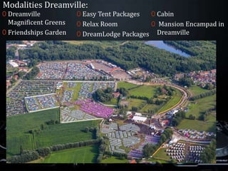 Modalities Dreamville:
0 Dreamville
Magnificent Greens
0 Friendships Garden
0 Easy Tent Packages
0 Relax Room
0 DreamLodge Packages
0 Cabin
0 Mansion Encampad in
Dreamville
 