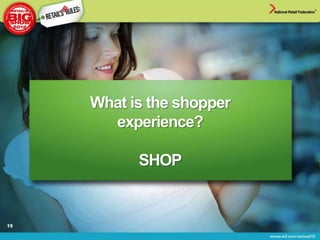 What is the shopper
       experience?

           SHOP


15
 