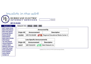 Invalids in the wild!
 