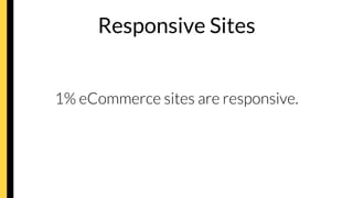 Responsive Sites
1% eCommerce sites are responsive.
 
