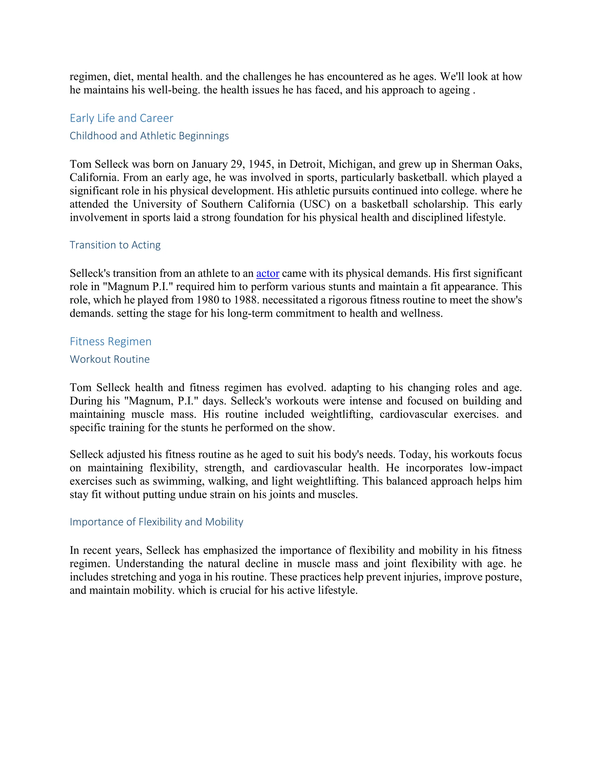 Tom Selleck Health: A Comprehensive Look at the Iconic Actor’s Wellness ...