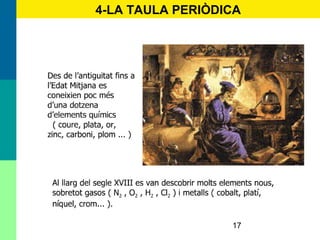 17
4-LA TAULA PERIÒDICA
 