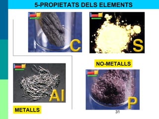 31METALLS
NO-METALLS
5-PROPIETATS DELS ELEMENTS
 