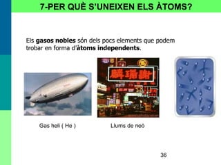 36
7-PER QUÈ S’UNEIXEN ELS ÀTOMS?
 
