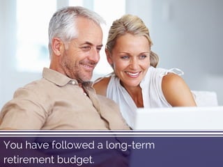 You have followed a long-term
retirement budget.
 