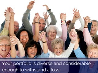 Your portfolio is diverse and considerable
enough to withstand a loss.
 