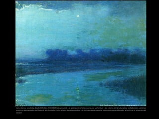 (nd) The Evening Star. Óleo sobre tablero de lona (20,32 x 25,4 cm)
Como tantos tonalistas desde Whistler, HARRISON se aproximó a la abstracción al interesarse por las formas y los colores en la naturaleza, tratados con patrones
estéticos extrapolados del natural, en el estudio, poco a poco desposeyéndolos de su naturaleza material, como paisajes sublimados a partir de la emoción del
natural.
 