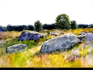 1895 Rocas en un campo. Acuarela (27,94 x 35,6 cm)
 