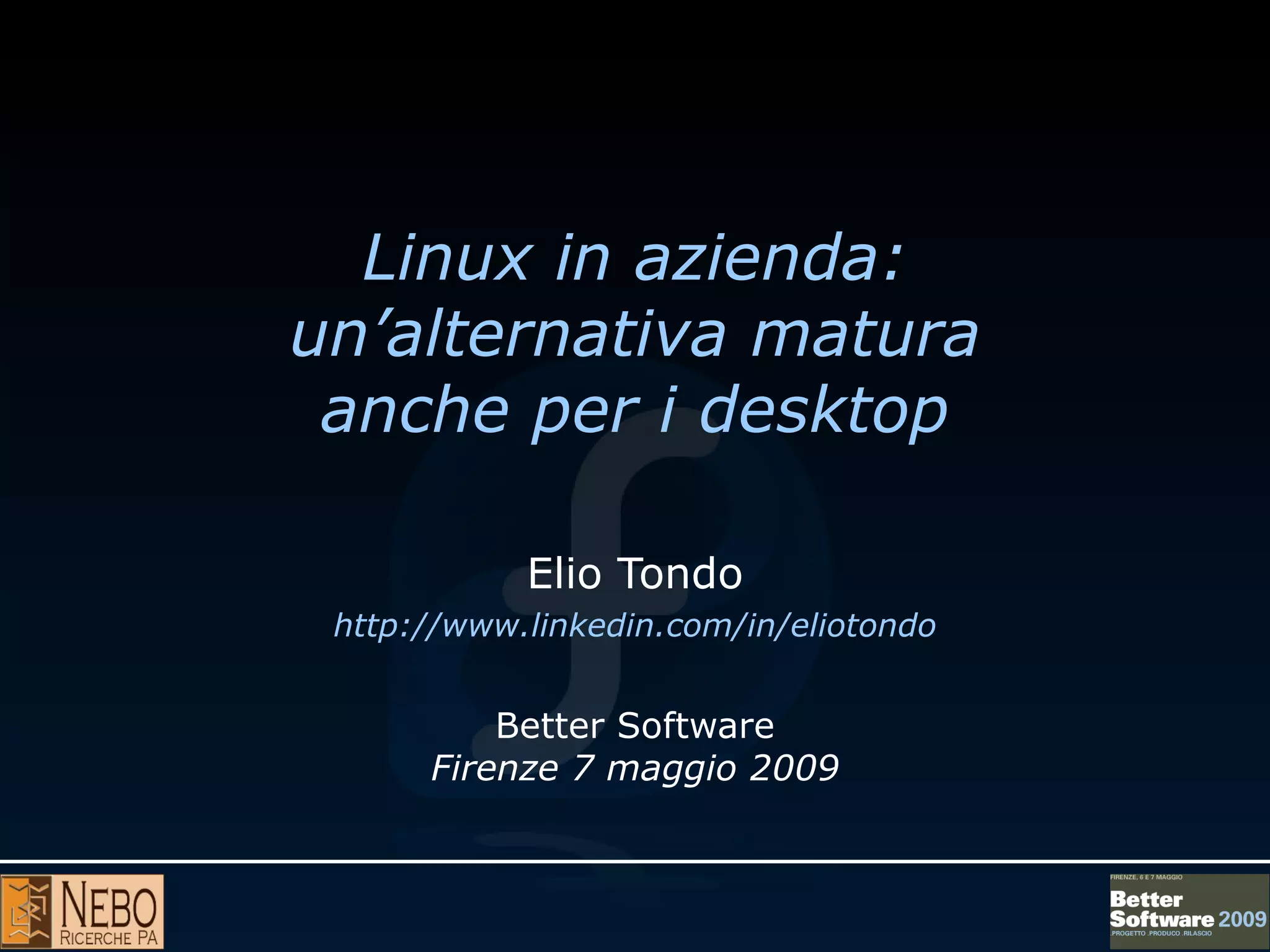 Elio Tondo - Linux In Azienda