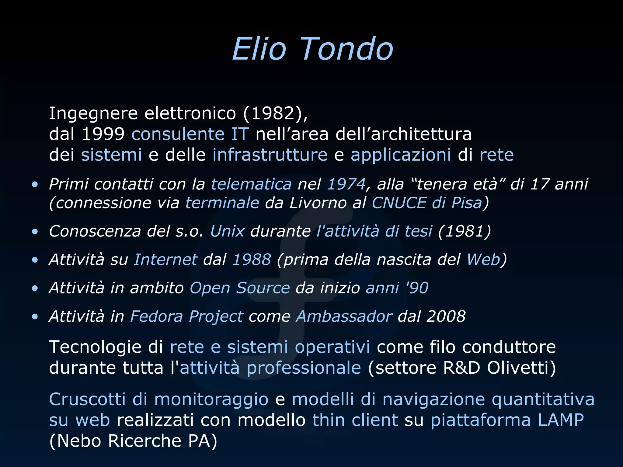 Elio Tondo - Linux In Azienda