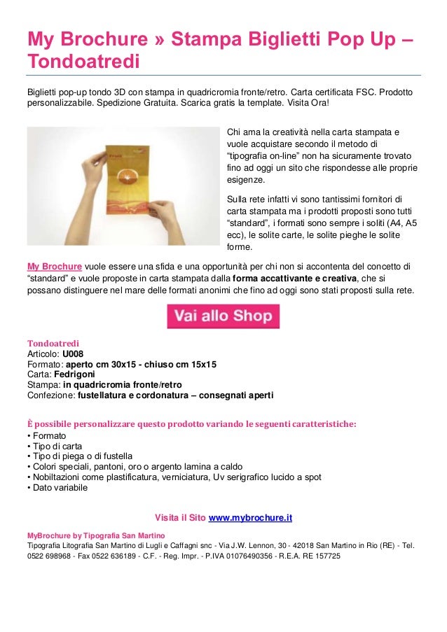 stampa biglietti pop up
