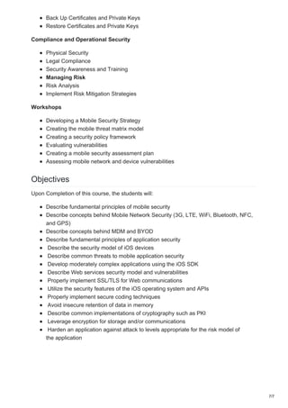 Mobile Security Training, Mobile Device Security Training
