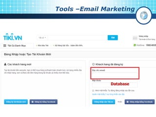Tools –Email Marketing
Database
 