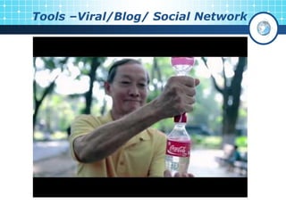 Tools –Viral/Blog/ Social Network
 