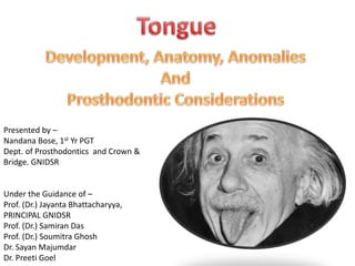 Presented by –
Nandana Bose, 1st Yr PGT
Dept. of Prosthodontics and Crown &
Bridge. GNIDSR
Under the Guidance of –
Prof. (Dr.) Jayanta Bhattacharyya,
PRINCIPAL GNIDSR
Prof. (Dr.) Samiran Das
Prof. (Dr.) Soumitra Ghosh
Dr. Sayan Majumdar
Dr. Preeti Goel
 