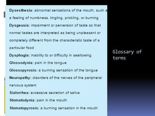 Glossary of
terms
 