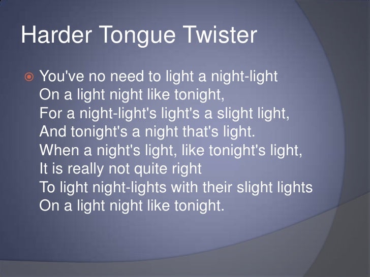 Tongue twister