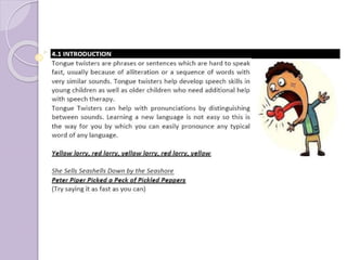 Tongue twister exercise