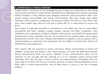 Tongue twister exercise