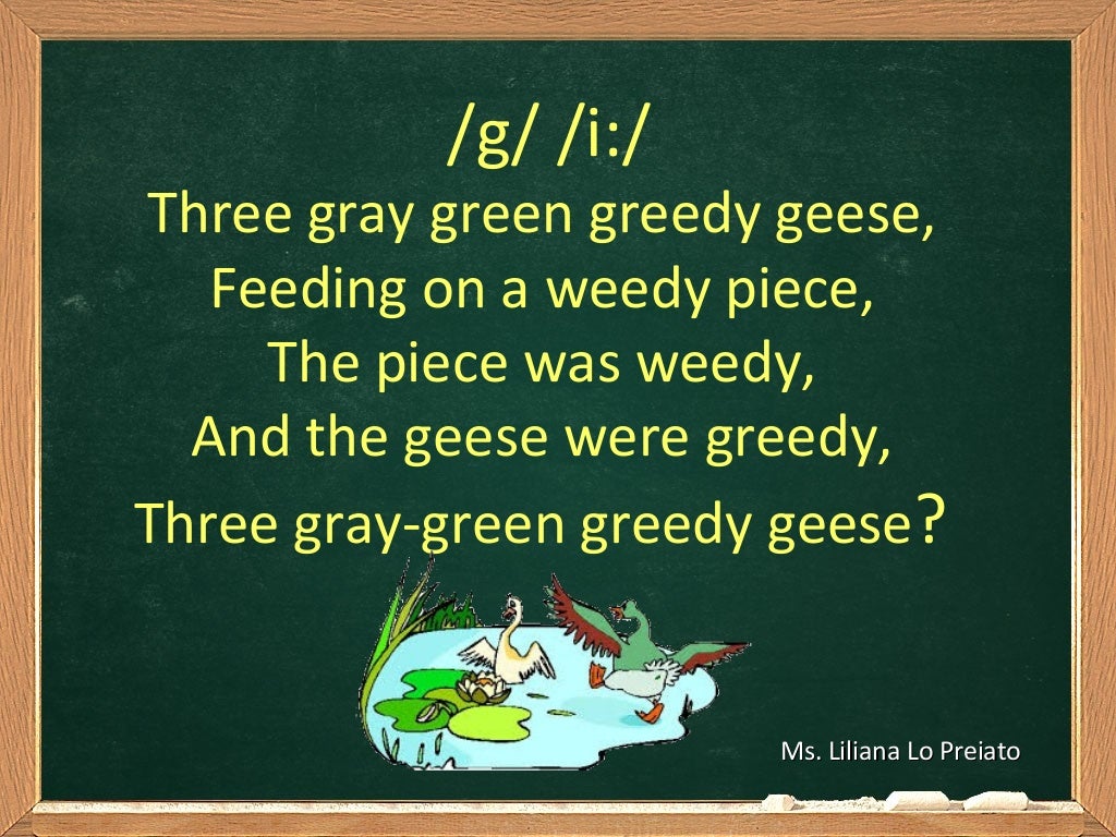 Tongue twisters with sounds