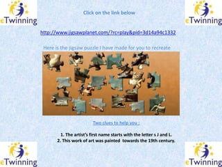 Click on the link below


http://www.jigsawplanet.com/?rc=play&pid=3d14a94c1332

 Here is the jigsaw puzzle I have made fo...