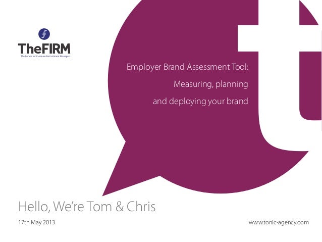 Building Capability 2013 Employer Brand Assessment Tool Tonic
