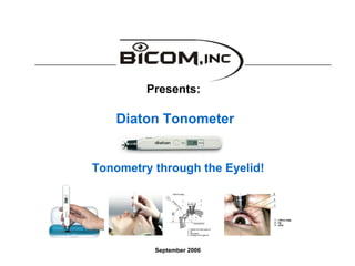 Presents:   Diaton Tonometer mruszczy: NEED LOGOS!! Tonometry through the Eyelid! September 2006 
