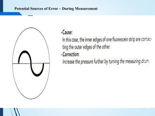Potential Sources of Error – During Measurement
 