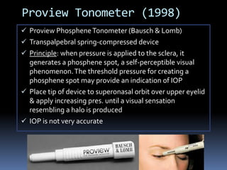 Tonometer Probe Base Spring TONOMETRY | PPTX