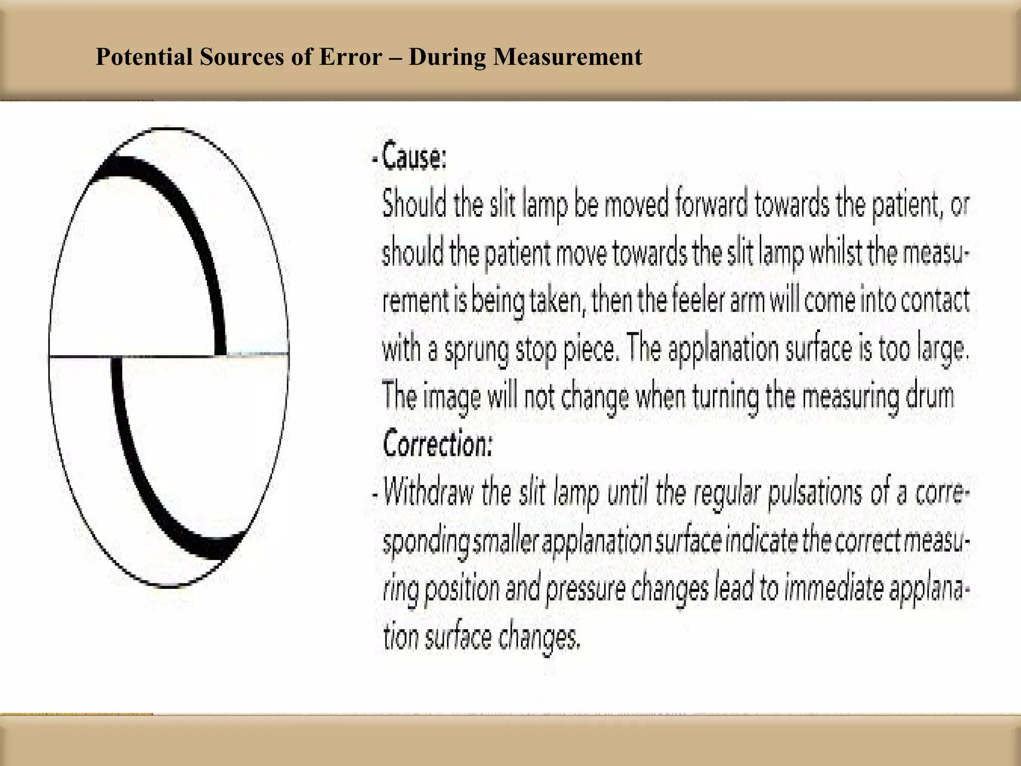 Potential Sources of Error – During Measurement
 