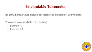 Implantable Tonometer
EYEMATE Implantable microsensor that can be implanted in ciliary sulcus*
Tonometers (not available commercially)
- Eyemate IO
- Eyemate SO
 