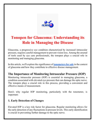 Tonopen for Glaucoma Understanding its Role in Managing the Disease.pdf