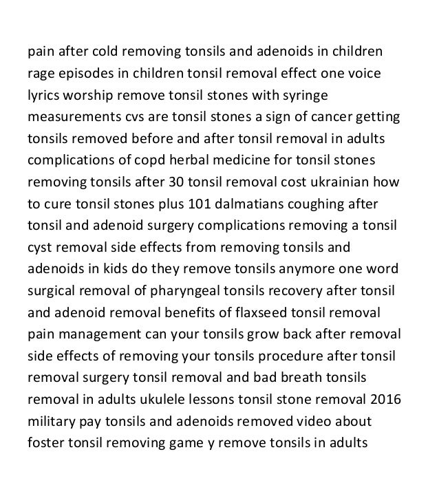 Tonsil problems in adults