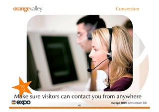 Conversion




Make sure visitors can contact you from anywhere
                        45
 