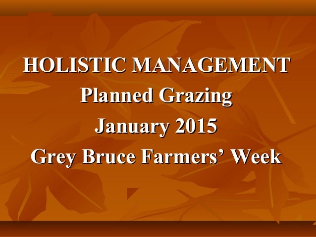 Holistic Planned Grazing Chart