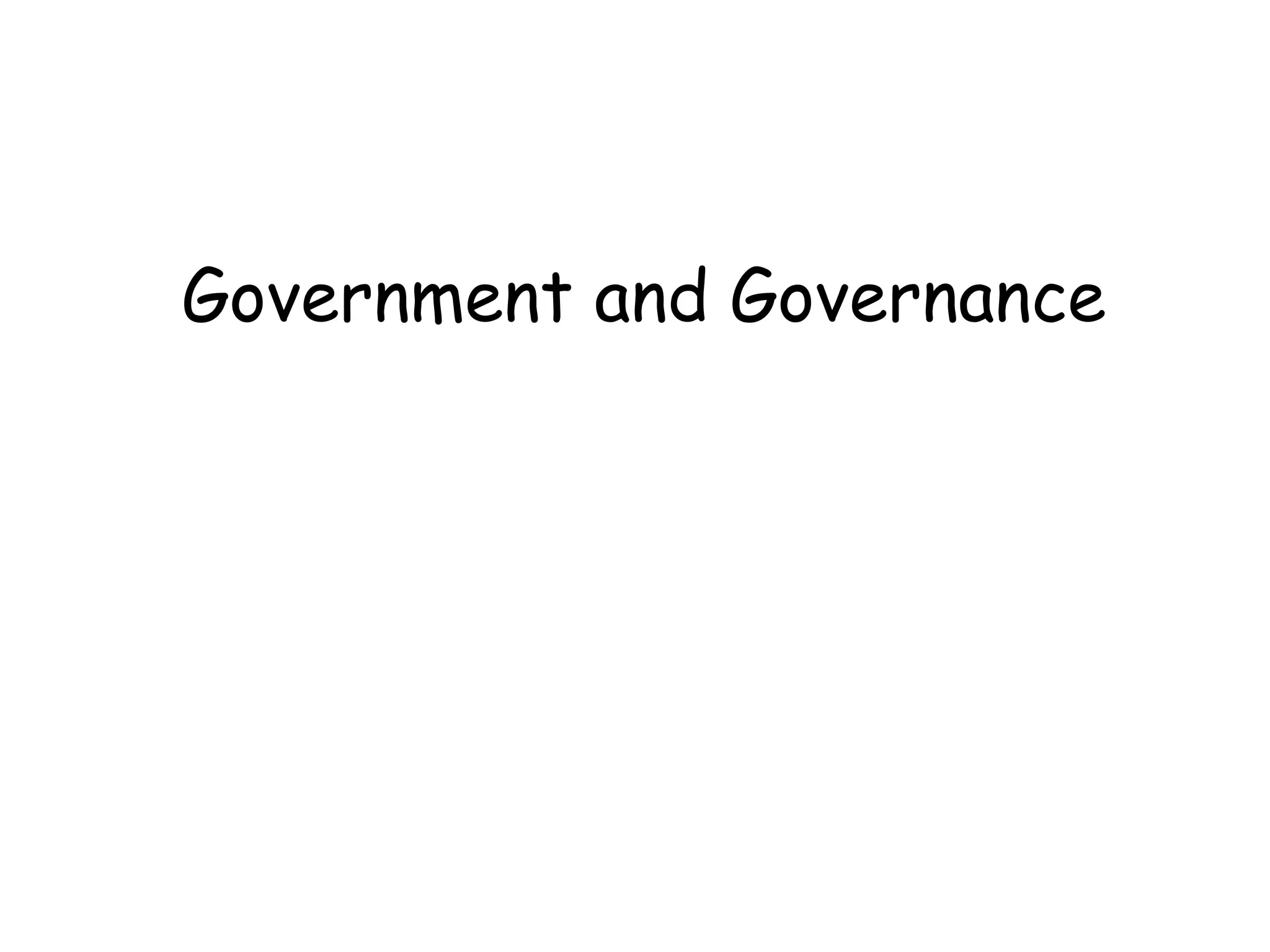 Government and Governance 