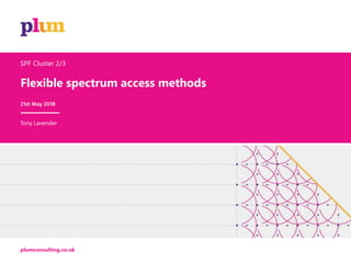 Flexible spectrum access methods
plumconsulting.co.uk
SPF Cluster 2/3
21st May 2018
Tony Lavender
 