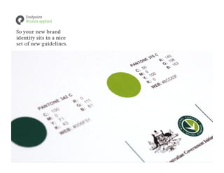 So your new brand
identity sits in a nice
set of new guidelines.
 