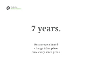 7 years.
 On average a brand
  change takes place
once every seven years.
 