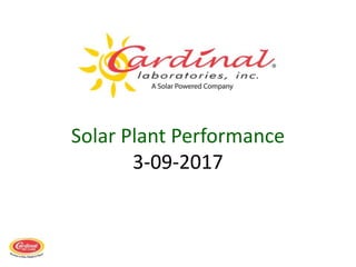Solar Plant Performance
3-09-2017
 