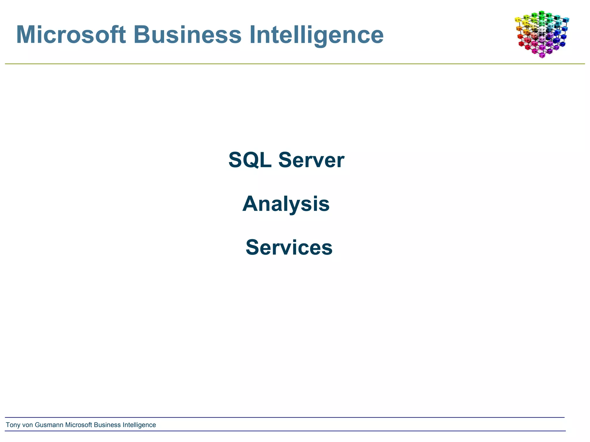 Microsoft Business Intelligence SQL Server  Analysis  Services 