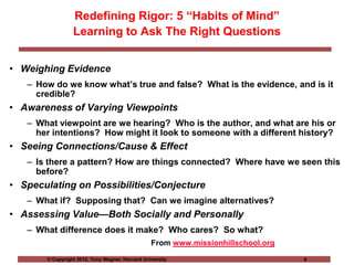 Redifining Rigor Tony Wagner on Creating Innovators | PPTX