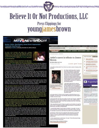 Believe It Or Not Productions, LLC
            Press Clippings for
       youngjamesbrown
 